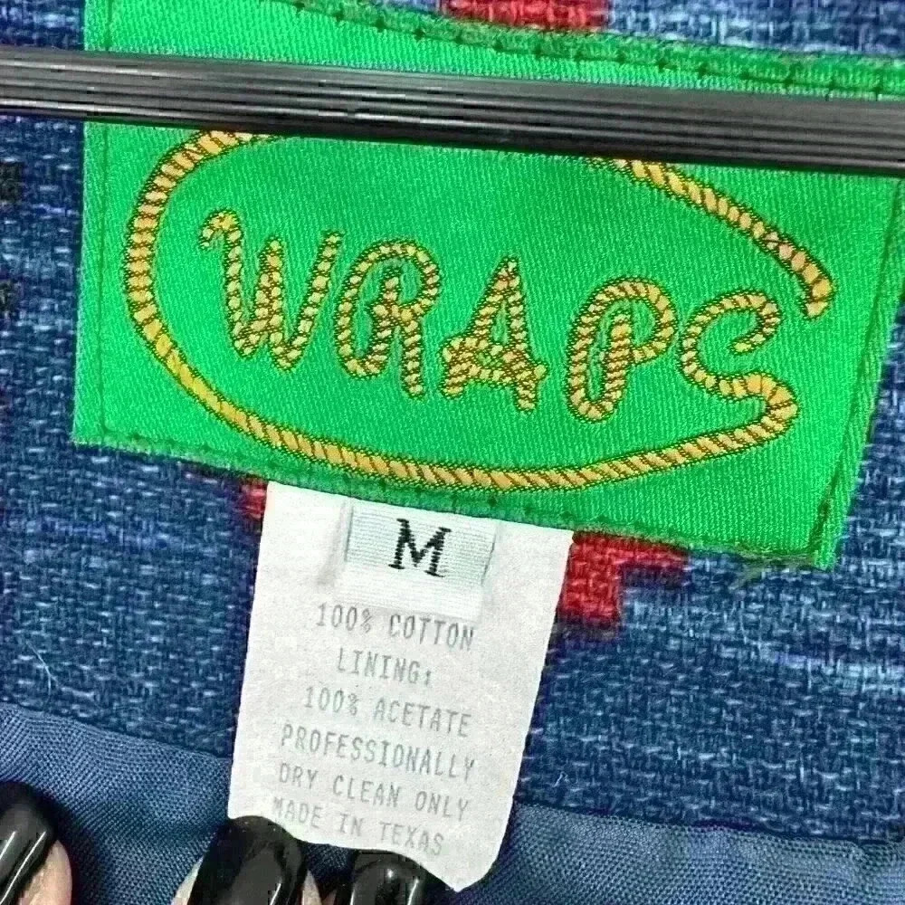 Wraps Western lightweight Native Aztec Vest Size M Brown Blue Open Wraps TC1 - Picture 5 of 5